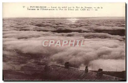 Ansichtskarte AK Puy De Dome Lever du Soleil Sur la Mer De Nuages vu de la terrasse de l&#39observatoire du Puy d