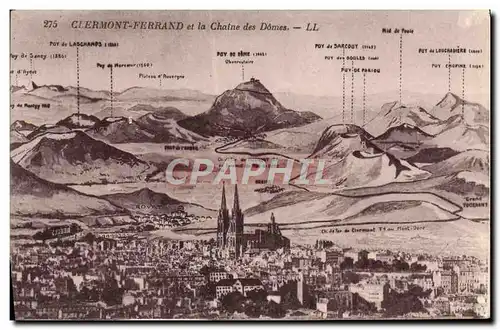 Ansichtskarte AK Clermont Ferrand et la Chaine des Domes