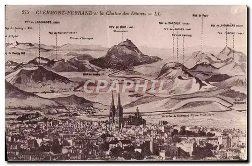 Cartes postales Clermont Ferrand et la Chaine des Domes