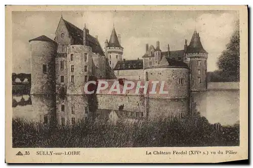 Cartes postales Sully Sur Loire Le Chateau Feodal vu du pilier