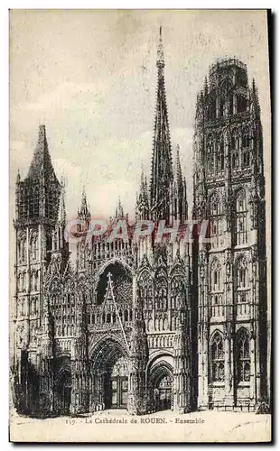 Cartes postales Rouen Le Cathedrale Ensemble