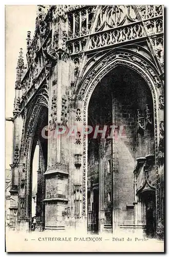 Cartes postales Cathedrale D&#39Alencon Detail du Porche