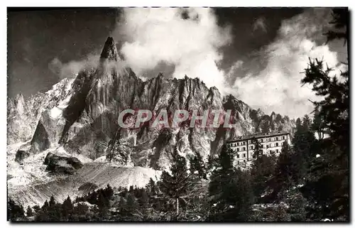 Cartes postales moderne Chamonix La Mer de Glace Hotel du Montenvers et le Dru