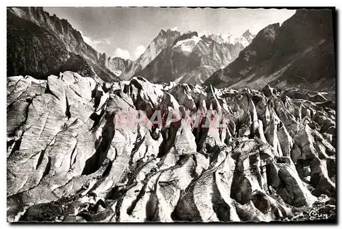 Moderne Karte Chamonix La Mer de Glace Les aretes de la mer de glace