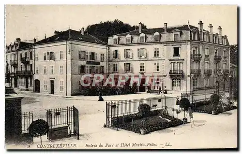 Cartes postales Contrexeville Entree du Parc et Hotel Martin Felix