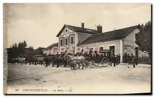 Cartes postales Contrexeville La Gare Caleche Chevaux