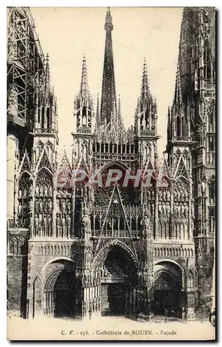 Cartes postales Rouen Cathedrale de Facade