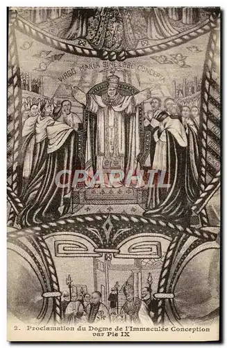 Cartes postales Proclamation du Dogme de L'Immaculee Conception par Pie IX