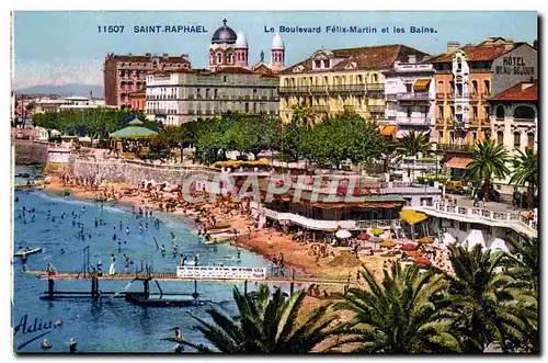 Cartes postales Saint Raphael Le Boulevard Felix Martin et les Bains