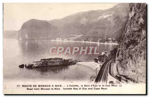 Cartes postales Route De Monaco a Nice L&#39Isolette la baie d&#39Eze et la Cap Roux