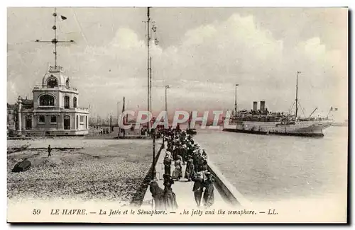 Ansichtskarte AK Le Havre La Jetee et le Semaphore Bateau