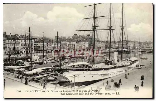 Cartes postales Le Havre Le Bassin du Commerce et le Quai d&#39Orleans Bateau