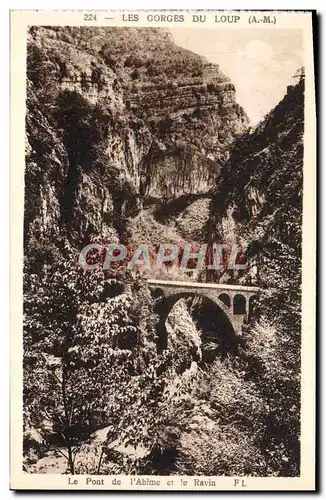 Cartes postales Gourdon Les Gorges Du Loup Le pont de l&#39abime et le ravin