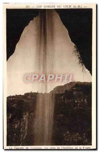 Ansichtskarte AK Gourdon Les Gorges Du Loup La cascade de Courmes vue prise de l&#39interieur de la voute