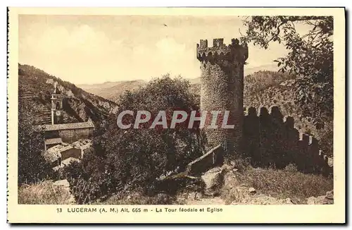 Ansichtskarte AK Luceram La Tour Feodale et Eglise