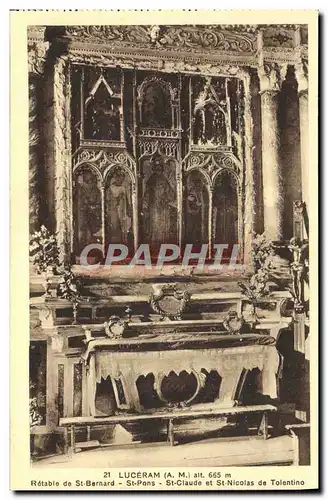Cartes postales Luceram Retable de St Bernard St Pons St Claude et St Nicolas de Tolentino