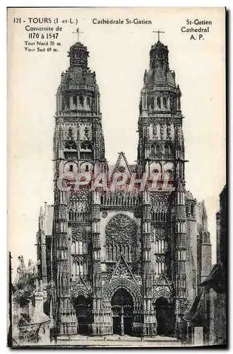 Cartes postales Tours Construite de Cathedrale St Gatien