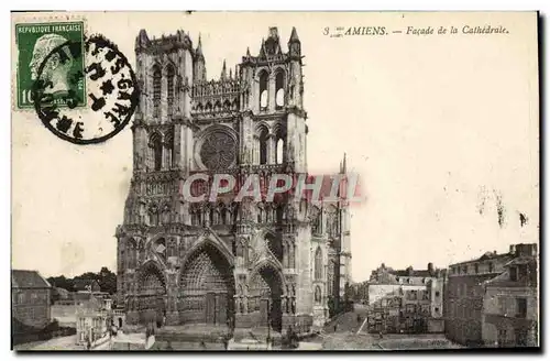 Cartes postales Amiens Facade de la Cathedrale