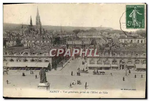 Cartes postales Nancy Vue Generale Prise de L&#39Hotel de Ville