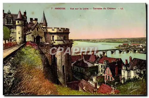 Cartes postales Amboise Vue Sur la Loire Terrasse du chateau