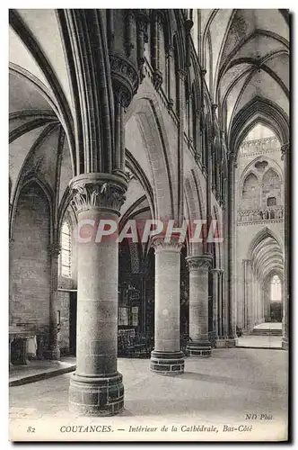 Cartes postales Coutances Interieur de la Cathedrale Bas Cote