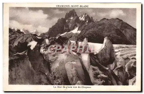 Ansichtskarte AK Chamonix Mont Blanc La mer de glace vue du chapeau