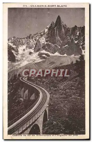 Cartes postales Chamonix Mont Blanc Chemin de fer du Montenvers et l&#39aiguille du Dru