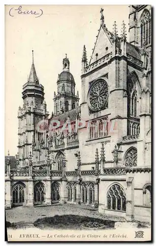Cartes postales Cathedrale D'Evreux et le cloitre de l'eveche