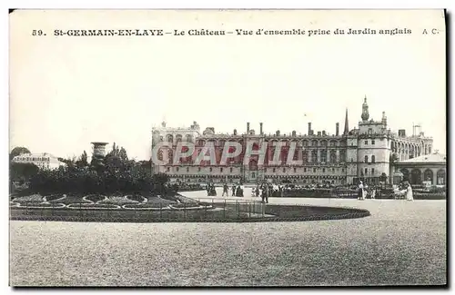 Cartes postales Saint Germain en Laye Le Chateau Vue d&#39Ensemble Prise du Jardin anglais