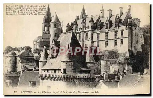 Cartes postales Loches Le Chateau Royl et la Porte des Cordeliers