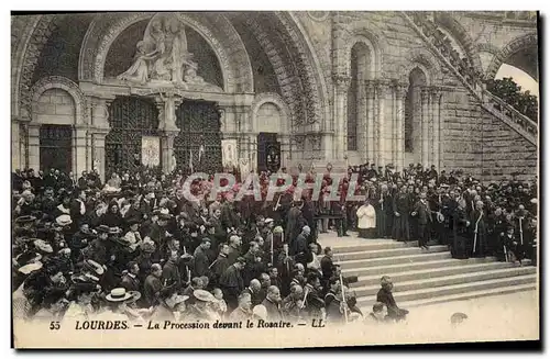 Ansichtskarte AK Lourdes La Procession Devant le Rosaire