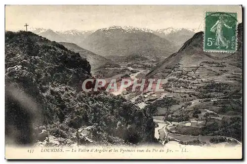 Ansichtskarte AK Lourdes La Vallee d&#39Argeles et les Pyrenees Vues du Pic du Jer