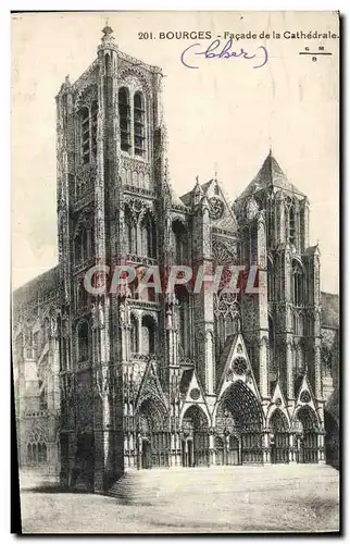 Ansichtskarte AK Bourges Facade de la Cathedrale