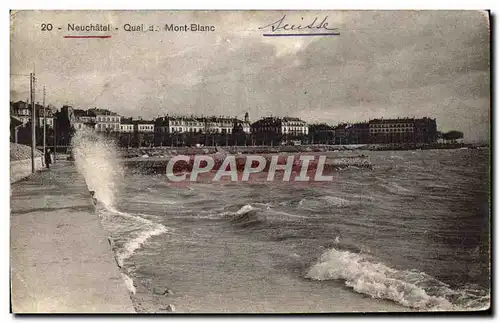 Ansichtskarte AK Neuchatel Quai du Mont Blanc