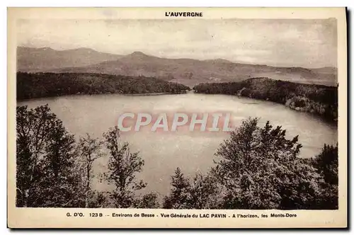 Ansichtskarte AK L&#39Auvergne Environs De Besse Vue Generale du lac pavin A l&#39horizon Les Monts Dore