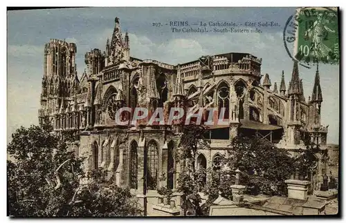 Ansichtskarte AK Reims La Cathedrale Cote Sud