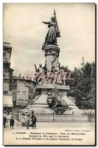 Cartes postales Avignon Monumant du Centenaire Place l&#39Hotel et de Ville