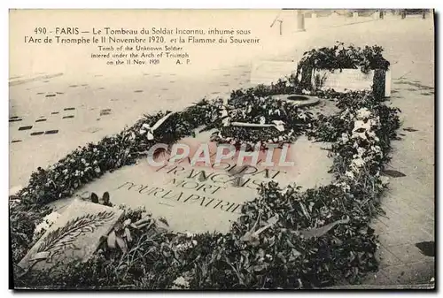 Cartes postales Paris Le Tombeau du Soldat inconnu Militaria