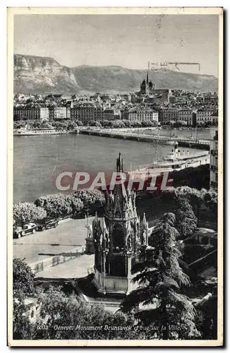 Cartes postales moderne Geneve Monument Brunswick et vue sur la ville