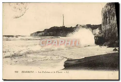 Ansichtskarte AK Biarritz Les Falaises et le Phare