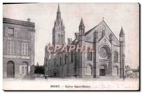 Ansichtskarte AK Niort Eglise Saint Hilaire Publicite lait d&#39Appenzell