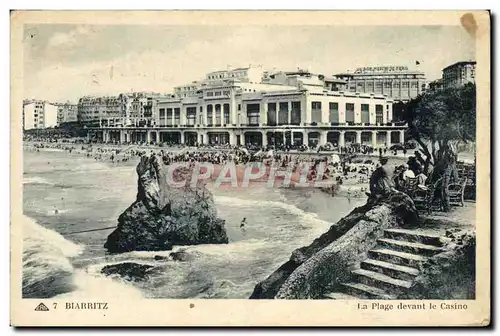 Ansichtskarte AK Biarritz La Plage Devant le Casino