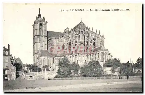 Ansichtskarte AK Le Mans La Cathedrale Saint Julien