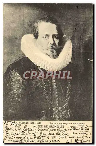 Ansichtskarte AK Rubens Portrait du seigneur de Cordes Musee de Bruxelles