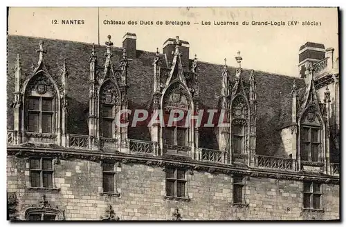 Cartes postales Nantes Chateau des Ducs de Bretagne Les lucarnes du grand logis