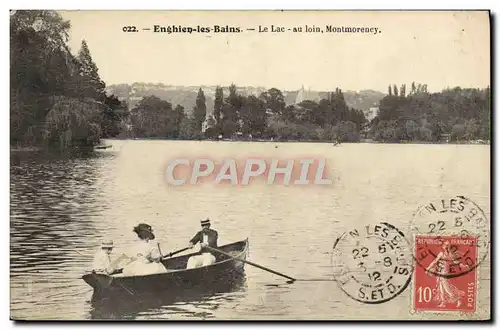 Cartes postales Enghien les Bains Le Lac au Loin Montmorency Bateau