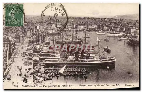 Ansichtskarte AK Marseille Vue Generale du Vieux Port Bateaux