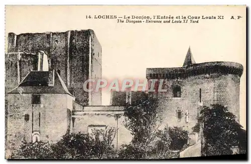 Cartes postales Loches Le Donjon L&#39Entree et la Cour Louis XI