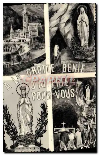 Cartes postales Lourdes La Basilique l&#39Apparition la Grotte la Vierge Couronnee