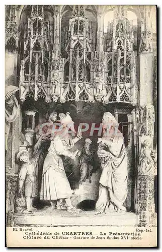 Ansichtskarte AK Cathedrale de Chartres La Presentation Cloture du choeur Gravure de Jean Soulas